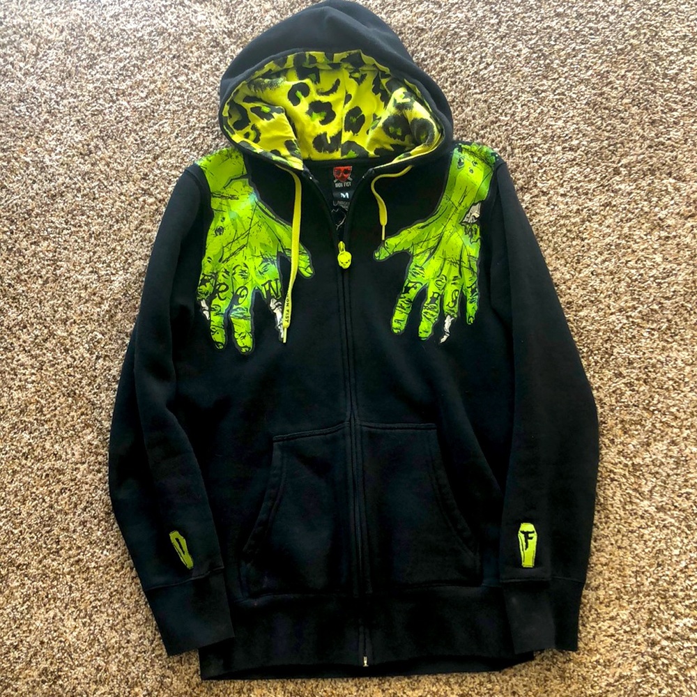 Iron Fist Zombie hands hoodie Sz M